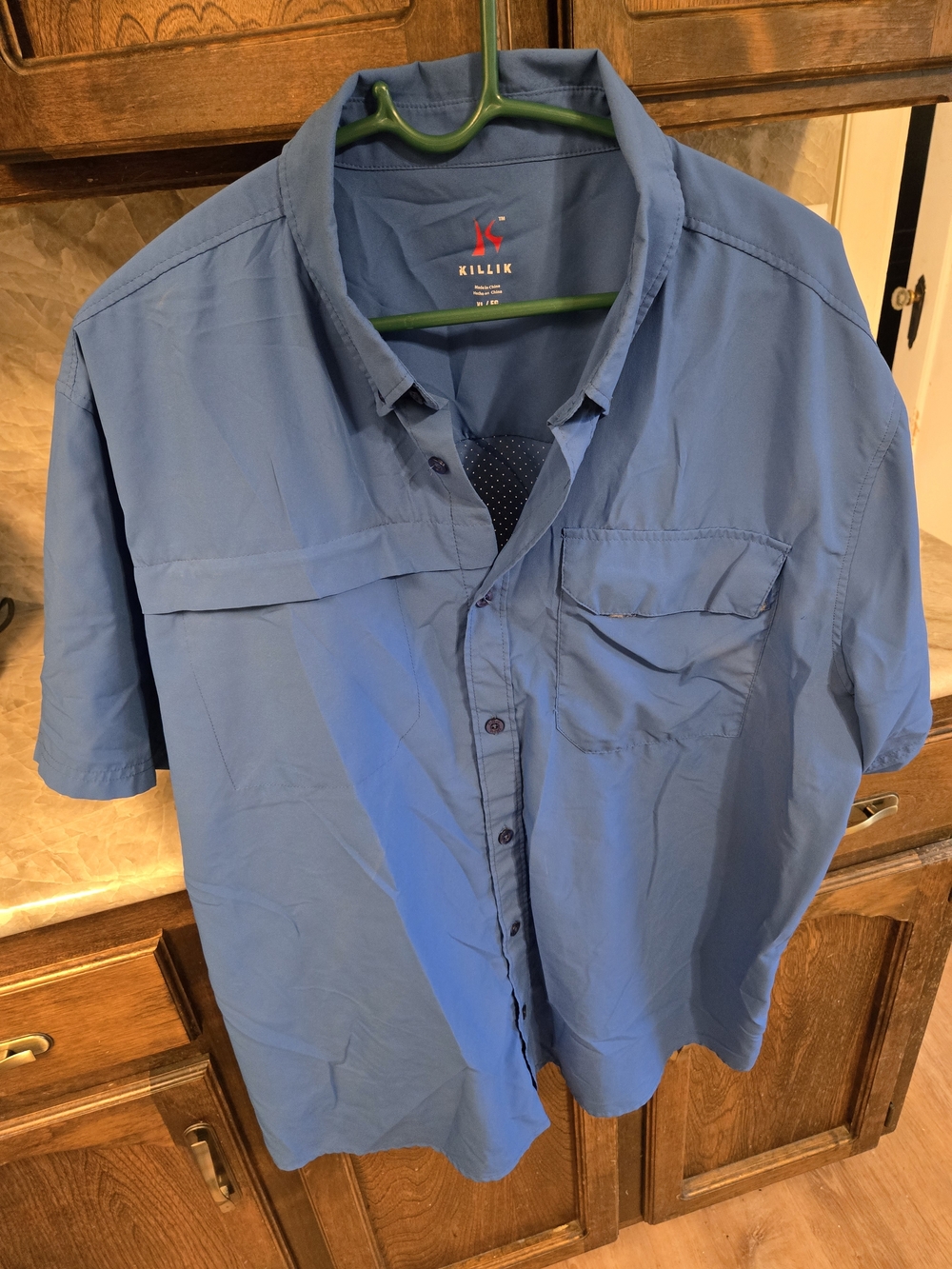 KILLiK Short-Sleeve Casual Button-Down Shirt in Steel Blue